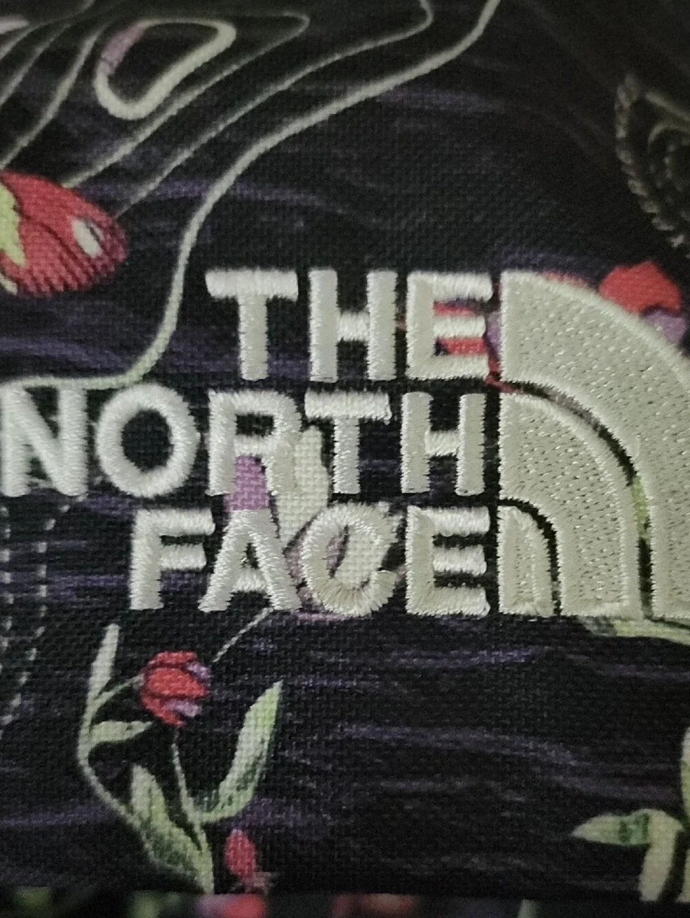 The North Face Borealis Backpack in Black with Pink Floral Print - Picture 2 of 11
